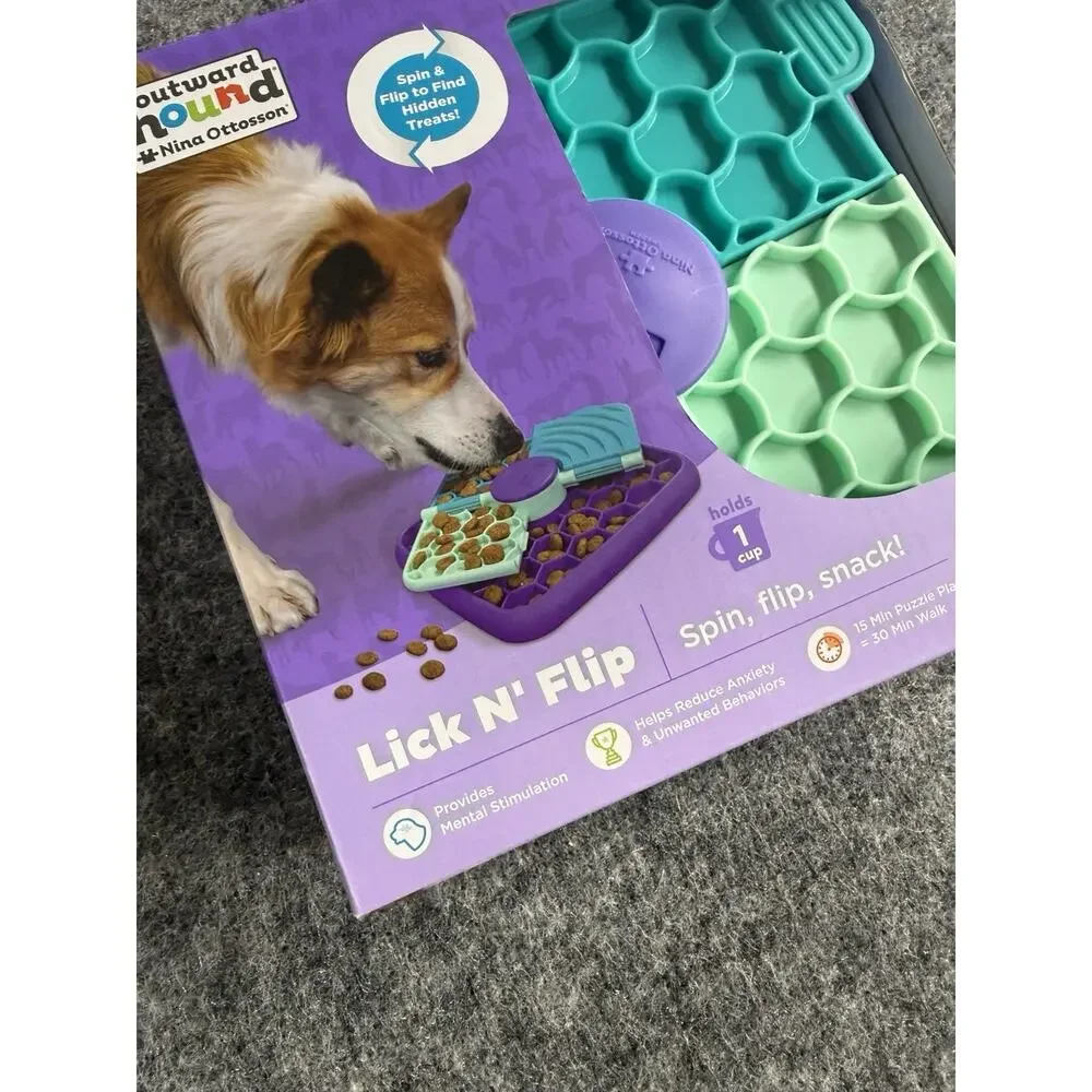 Outward Hound Nina Ottosson Lick N Flip Dog Feeder Puzzle Toy Treats N33